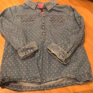 Adorable Tommy Hilfiger denim shirt with hearts